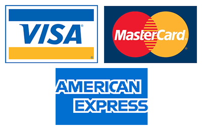 Loghi carte Visa, MasterCard, American Express